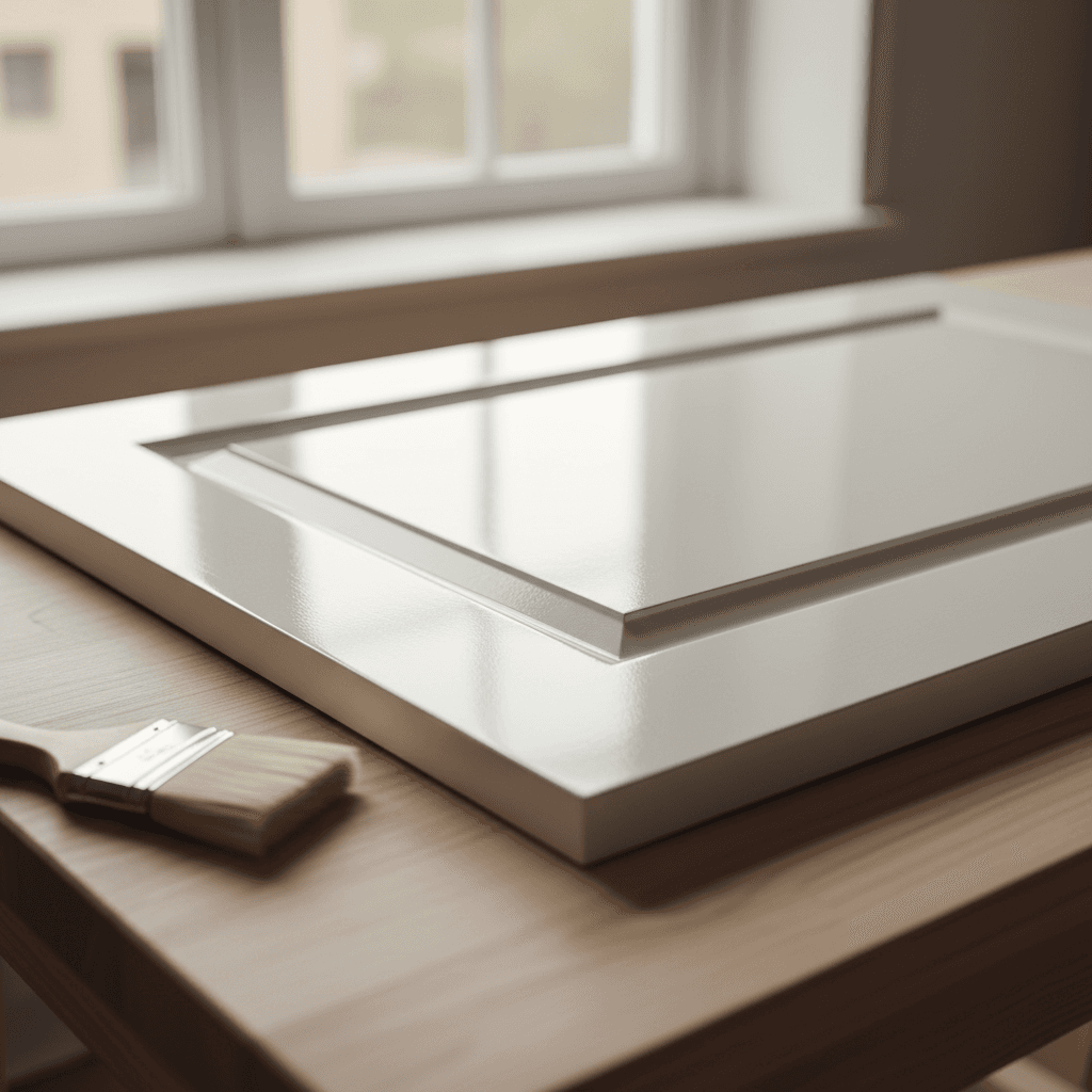 Freshly painted cabinet with high-quality glossy finish