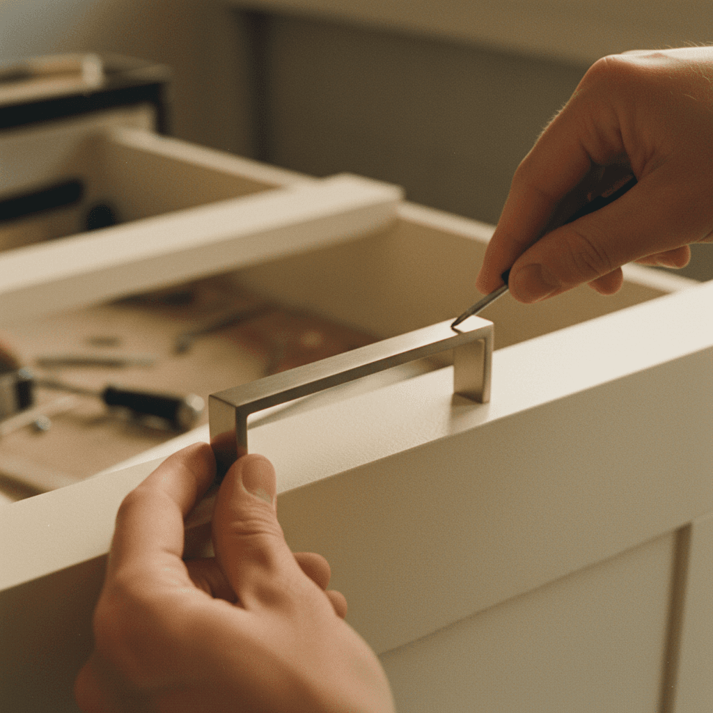 Modern cabinet hardware installation